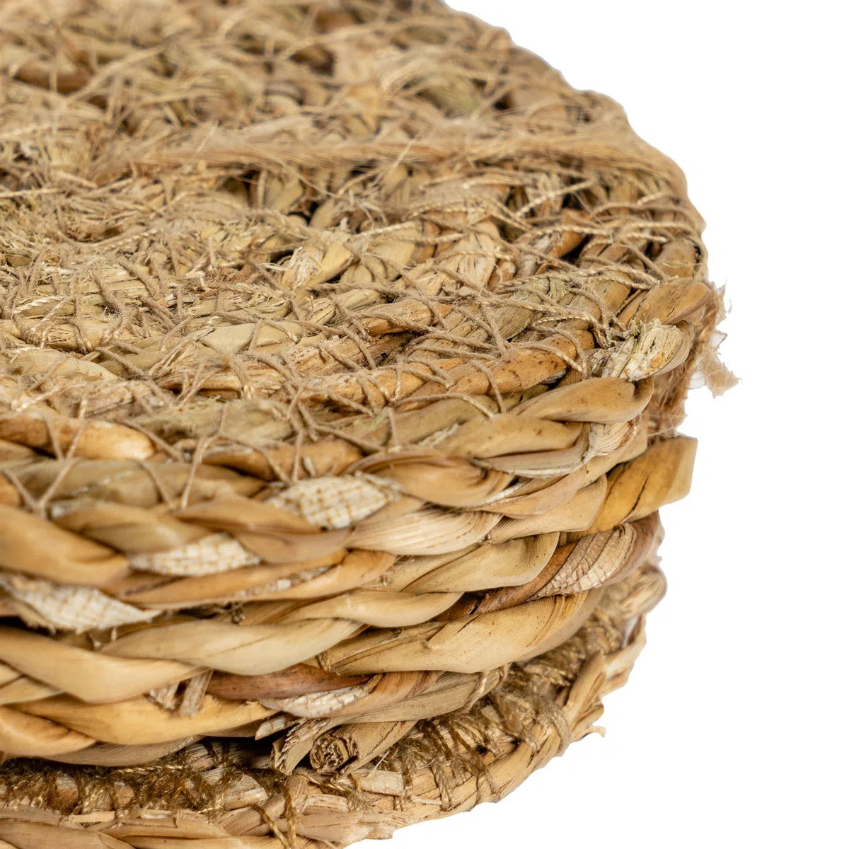 Woven Water Hyacinth Coasters - Set of 6