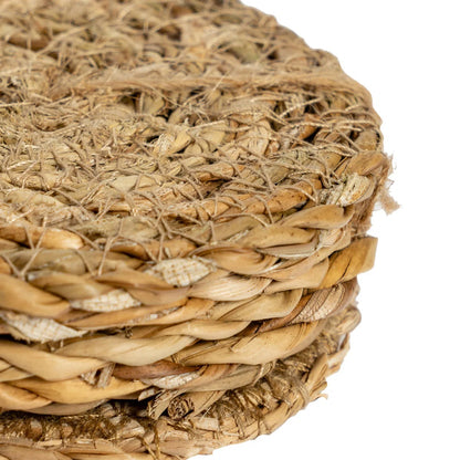 Woven Water Hyacinth Coasters - Set of 6