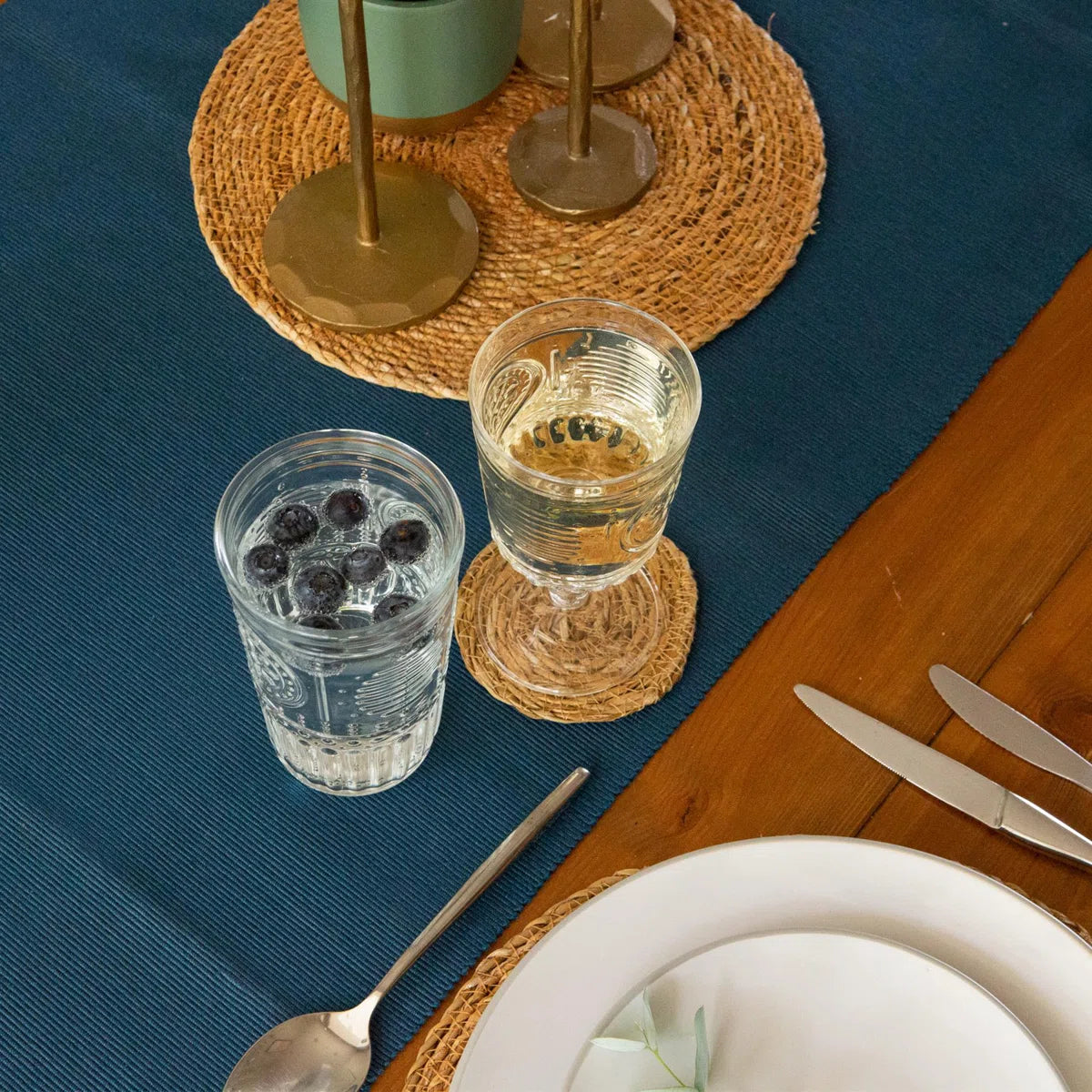 Woven Water Hyacinth Coasters - Set of 6