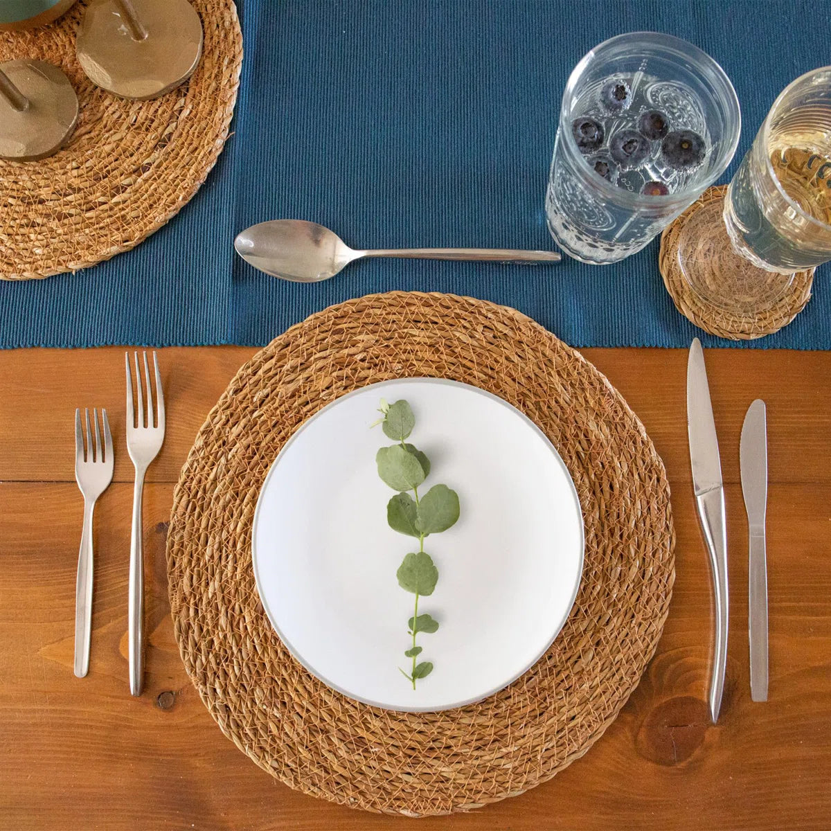 Woven Water Hyacinth Coasters - Set of 6