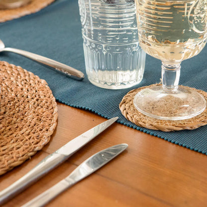 Woven Water Hyacinth Coasters - Set of 6