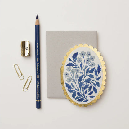 Blue Flora Mini Greeting Card