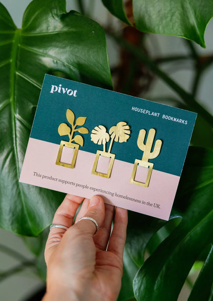 Houseplant Brass Bookmark Trio