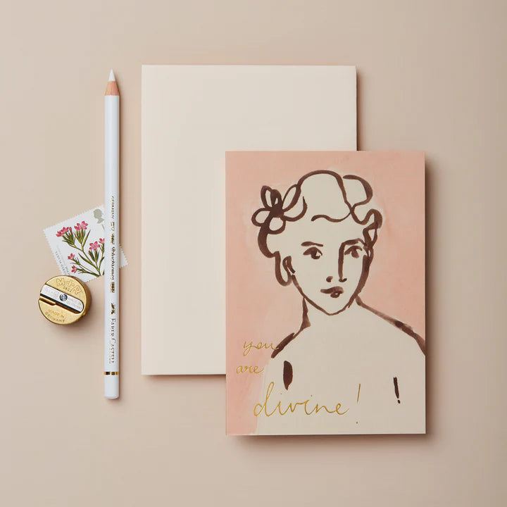 ‘You Are Divine’ Portrait of a Lady Greeting Card