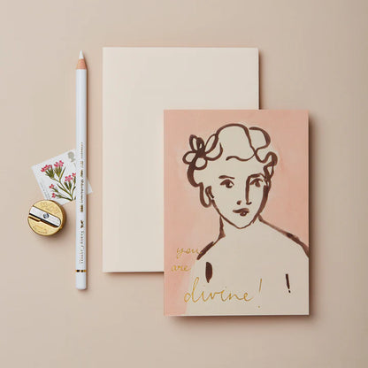 ‘You Are Divine’ Portrait of a Lady Greeting Card