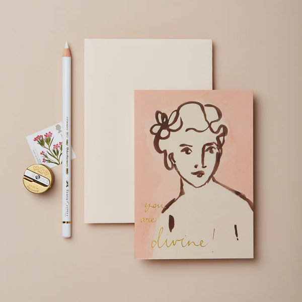 ‘You Are Divine’ Portrait of a Lady Greeting Card