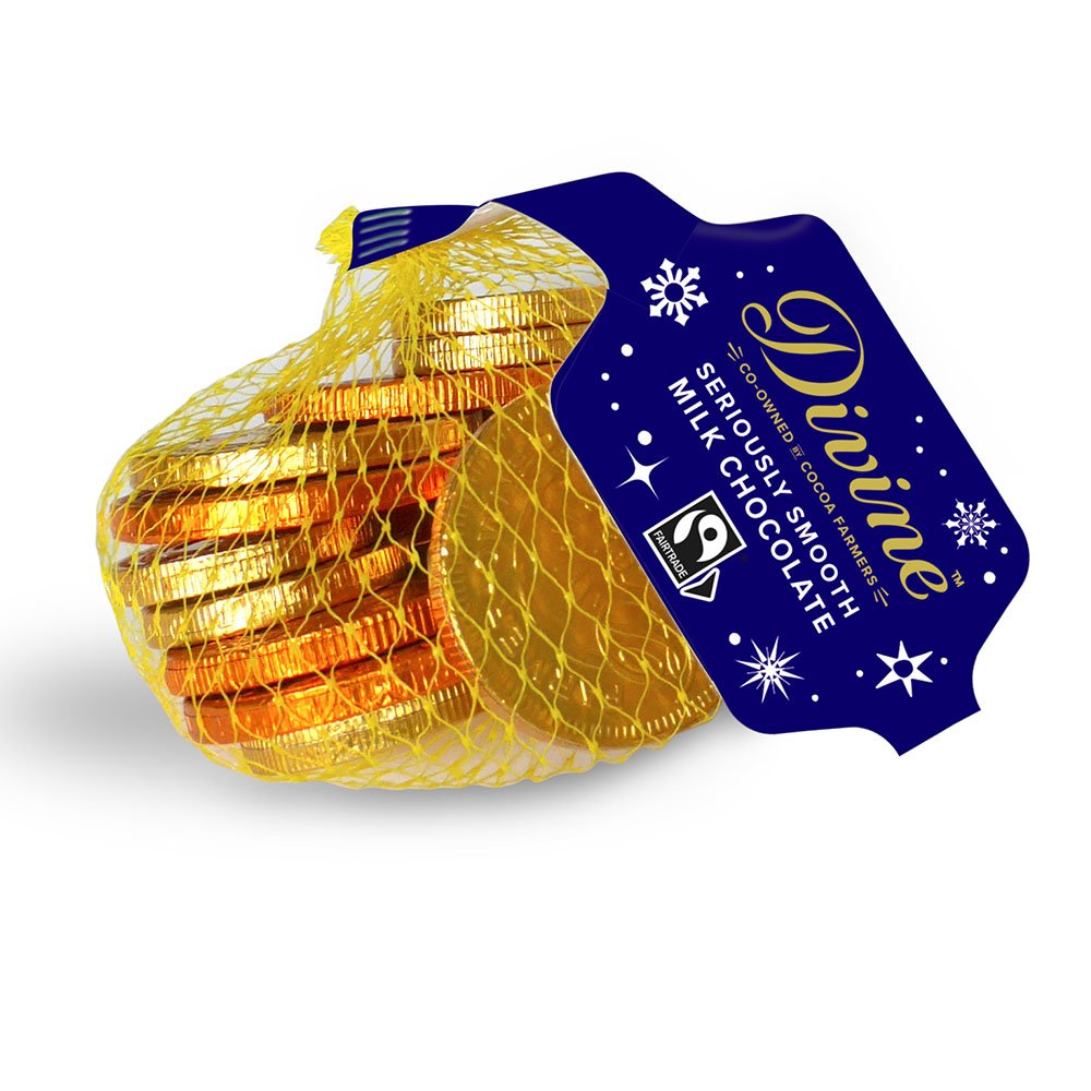 Divine Chocolate Net of Milk Chocolate Coins