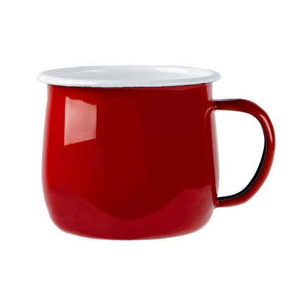 Christmas Crimson Enamel Belly Mug