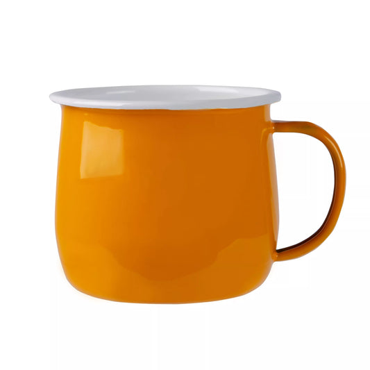 Tangerine Yellow Enamel Belly Mug