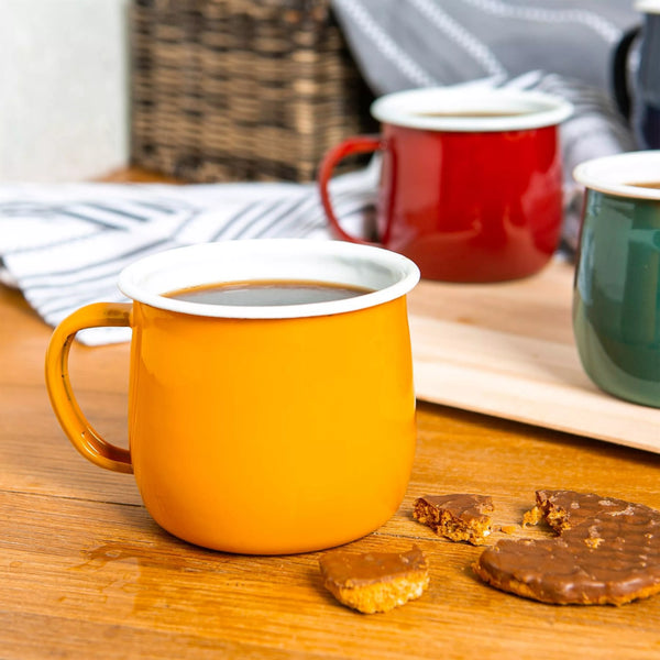 Tangerine Yellow Enamel Belly Mug