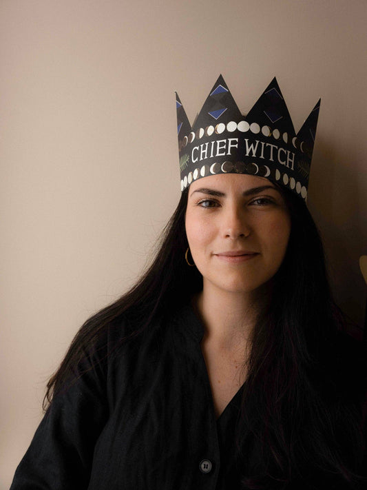 Chief Witch Party Hat Card