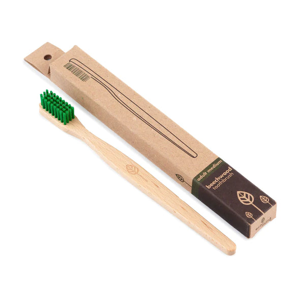 Eco Living Toothbrush 100% Plant-Based Beech Wood - Medium