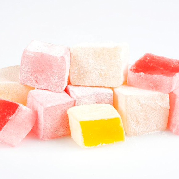 Turkish Delight Rose & Lemon In Plant Cellulose Bag with Raffia Ribbon - 200g