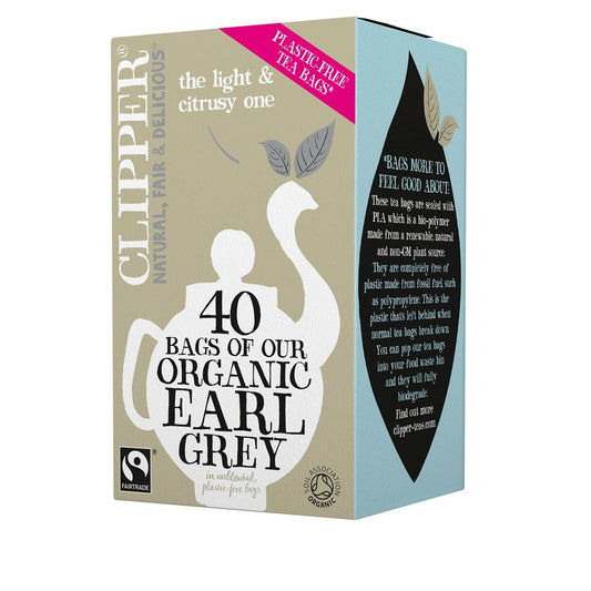 Clipper Organic Fairtrade Earl Grey Tea 40 Plastic Free Tea Bags