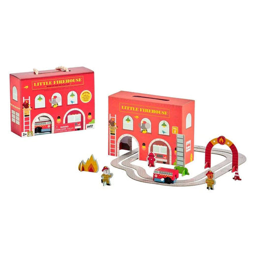 Petit Collage Firehouse Wind Up and Go Playset
