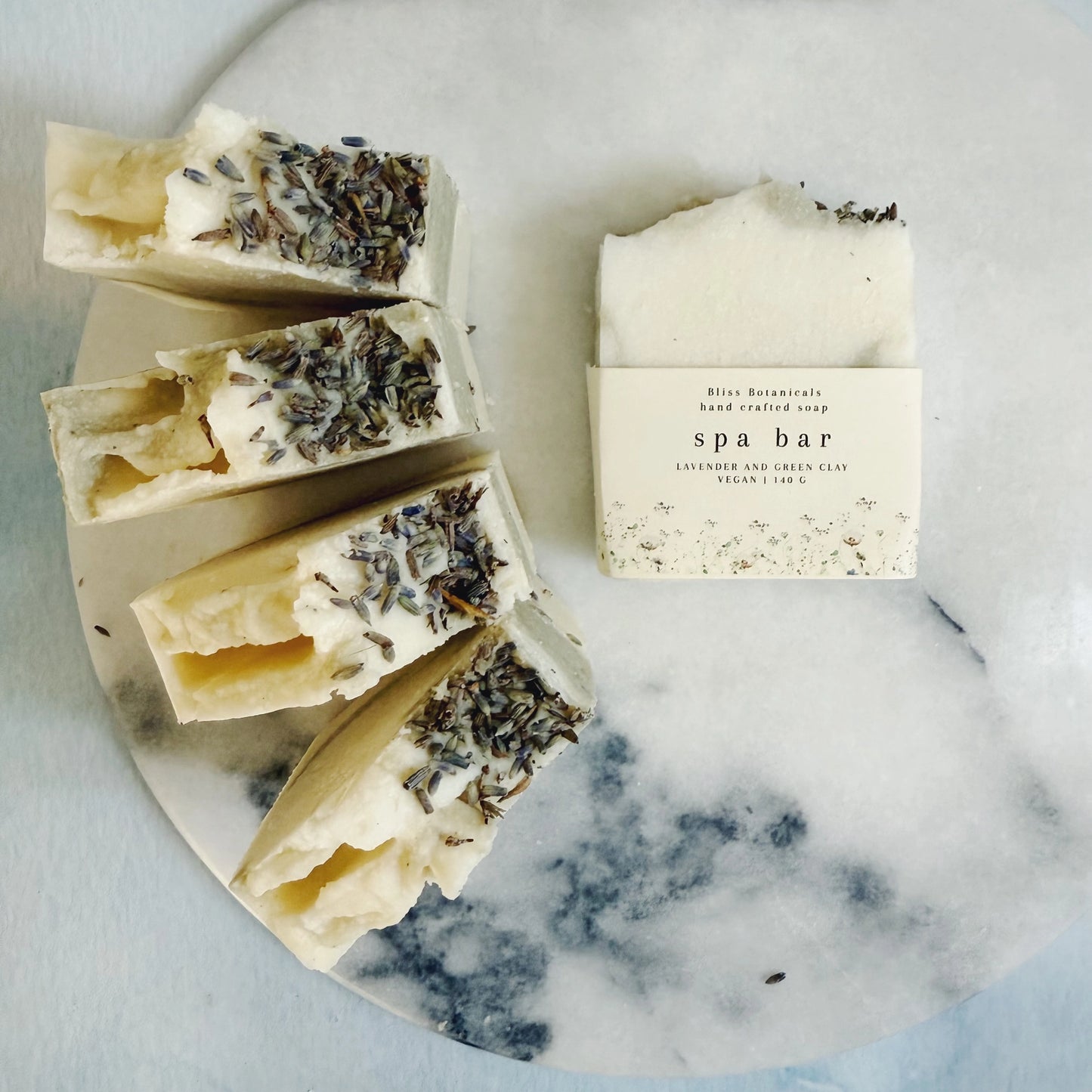 Handmade Lavender & Green Clay Large Loaf Spa Bar