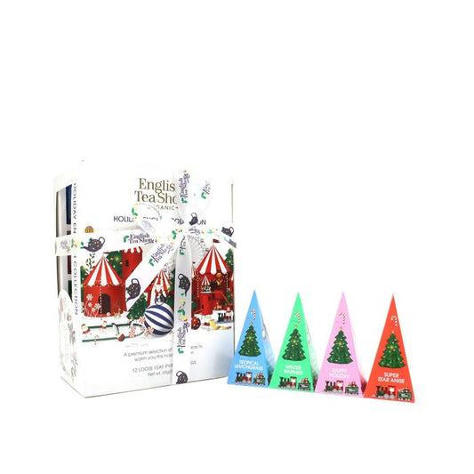 English Tea Shop Holiday White Prism - 12 Loose Leaf Tea Pyramid Bags