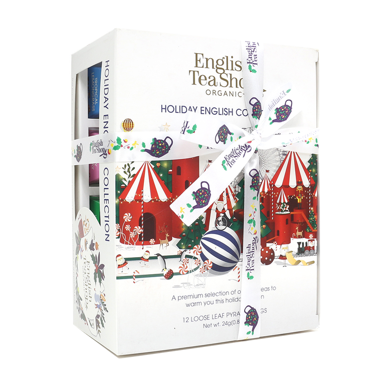 English Tea Shop Holiday White Prism - 12 Loose Leaf Tea Pyramid Bags