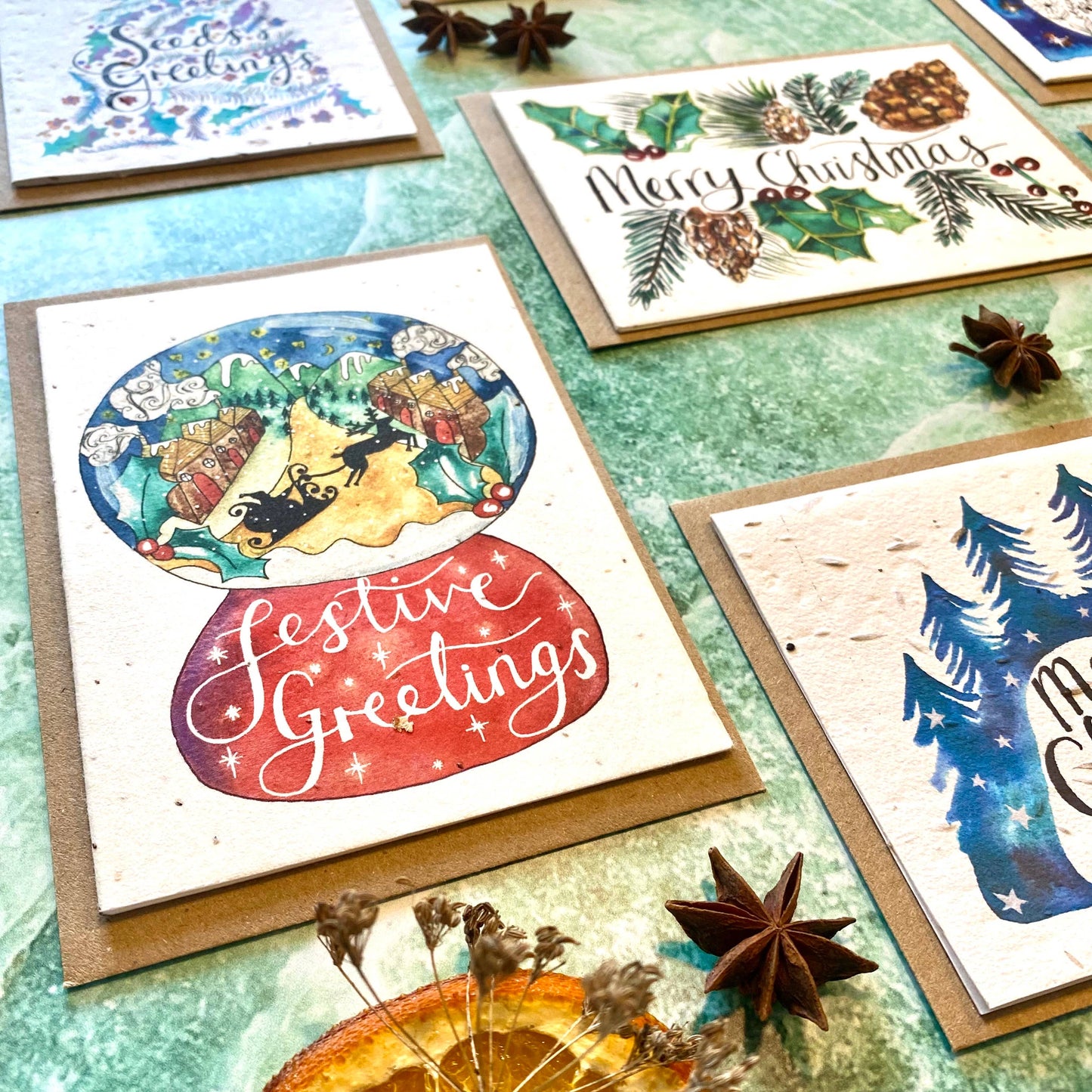 Festive Greetings Snow Globe Plantable Christmas Card