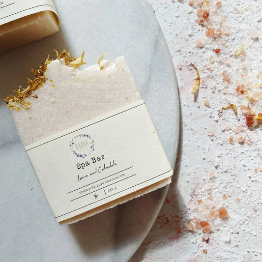 Handmade Lemon and Calendula Large Loaf Spa Bar
