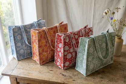 Meadow Green Reversible Cotton Tote Bag