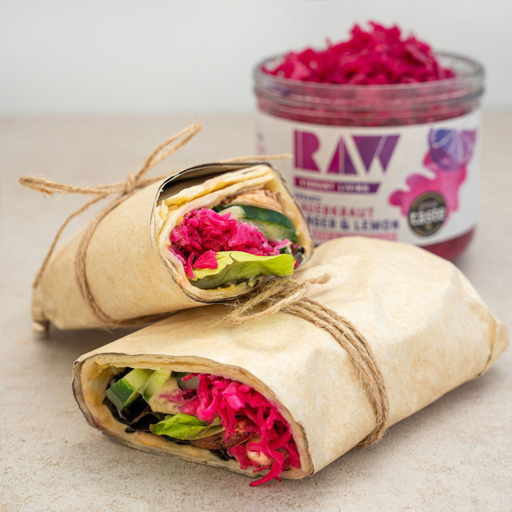 Raw Vibrant Living Sauerkraut - Ginger & Lemon 410g