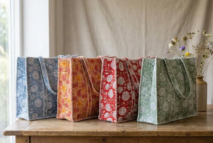 Meadow Green Reversible Cotton Tote Bag