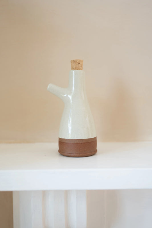 Stoneware Oil Bottle - Milk White