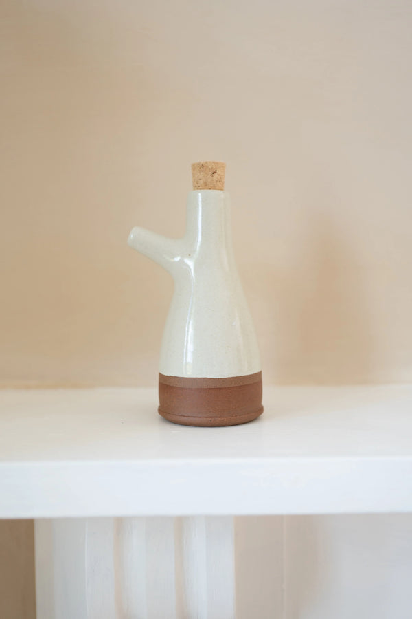 Stoneware Oil Bottle - Milk White