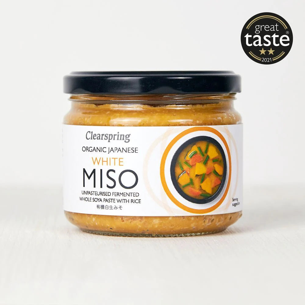 Clearspring Organic Japanese White Miso Paste Jar - Unpasteurised 300g