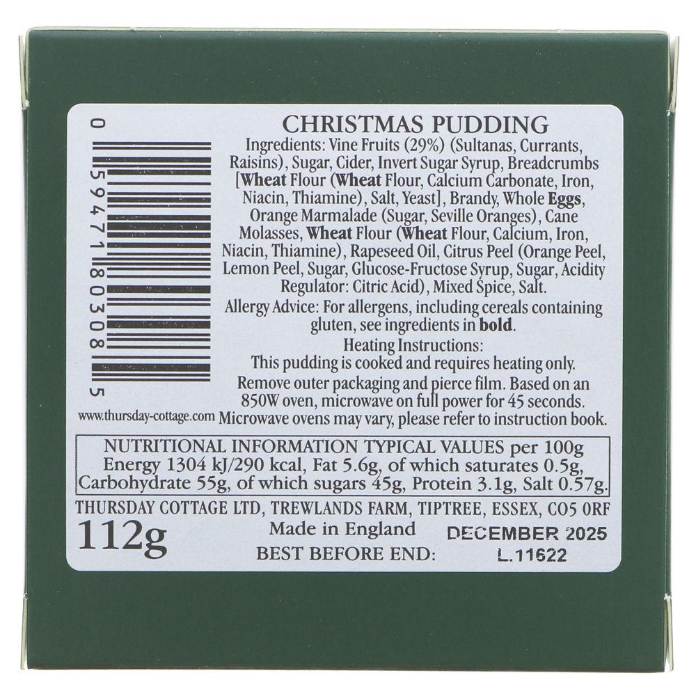 Thursday Cottage Christmas Pudding Mini Boxed - 112g
