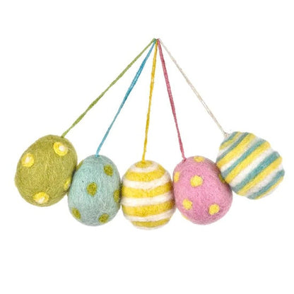 Handmade Needle Felt Easter Egg Decoration Set of 5