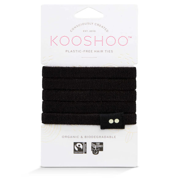 Black Plastic Free Hair Ties - Kooshoo