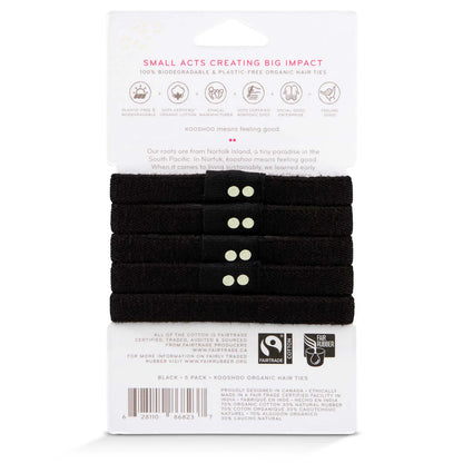 Black Plastic Free Hair Ties - Kooshoo