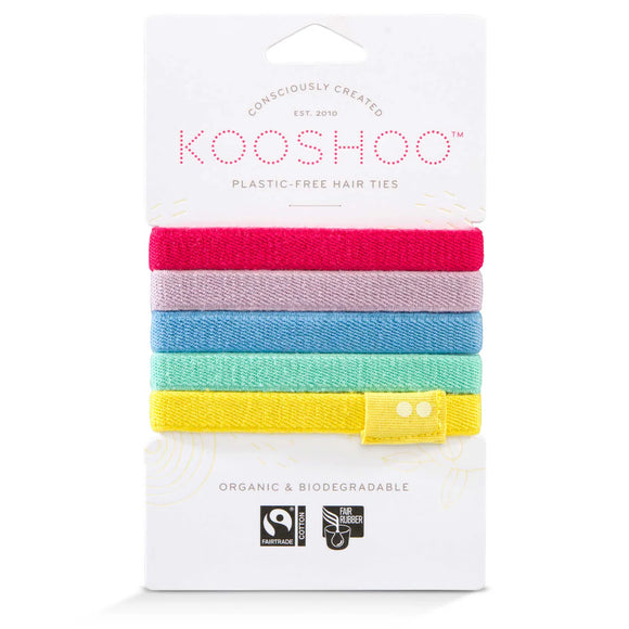 Rainbow Plastic Free Hair Ties - Kooshoo