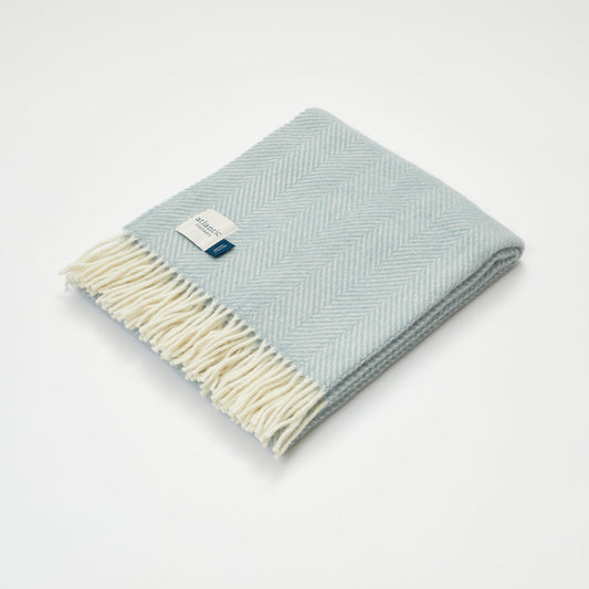 Tweedmill Duck Egg Wool Knee Blanket