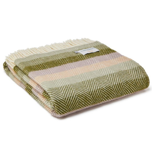 Tweedmill Stripe Botanical Wool Knee Rug or Small Blanket