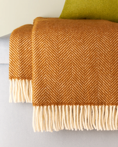 Tweedmill English Mustard Wool Knee Blanket