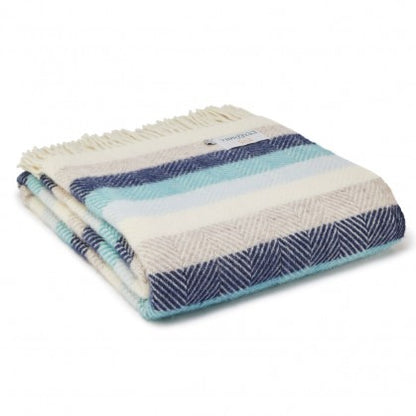 Tweedmill Stripe Seashore Wool Knee Rug or Small Blanket