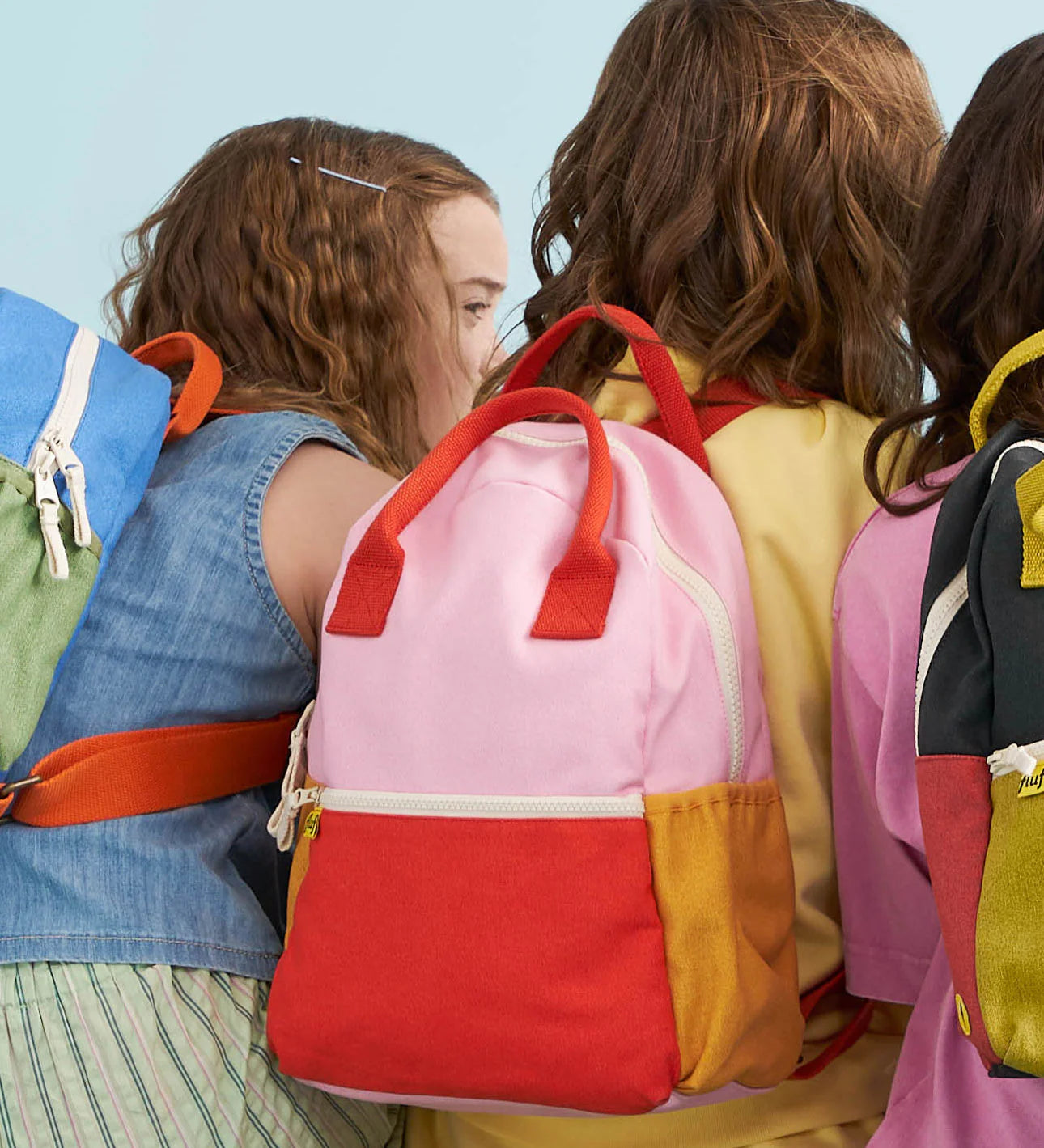 Fluf B Pack Jr Organic Cotton Kids Backpack Cobalt Orange