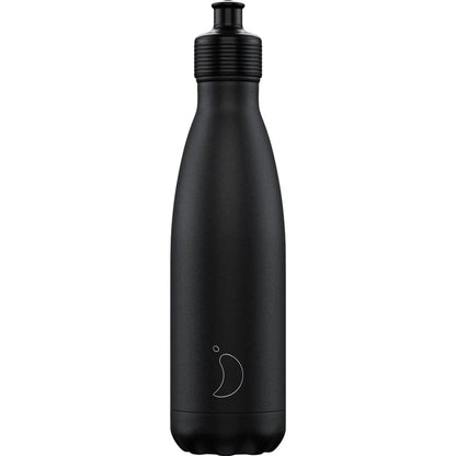 Chilly’s 500ml Sports Bottle Monochrome All Black