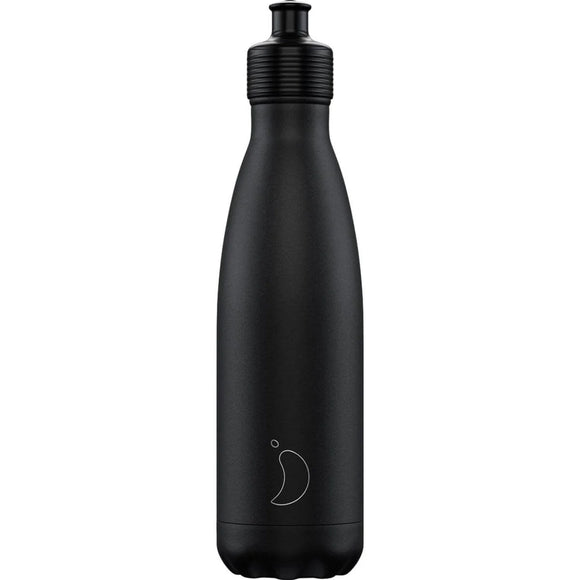 Chilly’s 500ml Sports Bottle Monochrome All Black