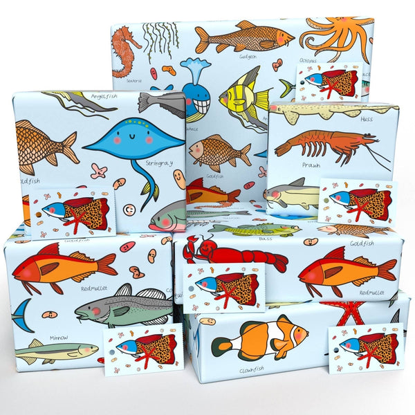 Cavallini Fishes Gift Wrapping Paper