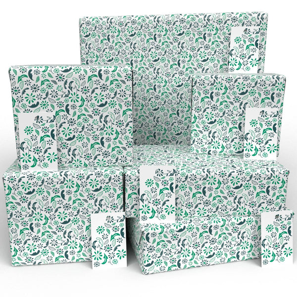 Green Ditsy Gift Wrapping Paper