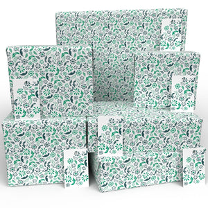 Vegan 100% Recycled Gift Wrap - Green Ditsy