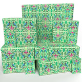 Vegan 100% Recycled Gift Wrap - Green Ditsy