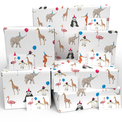 Children’s Vegan Wrapping Paper 100% Recycled - Jungle Animals