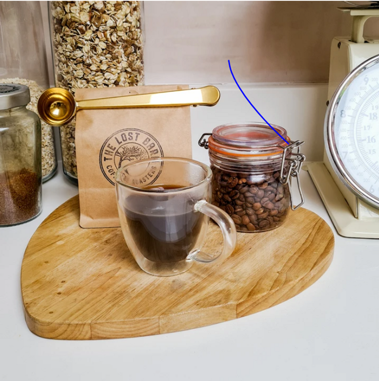 Gold Stainless Steel Coffee Scoop with Clip