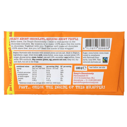 Tony's Chocolonely Milk Chocolate Caramel Sea Salt