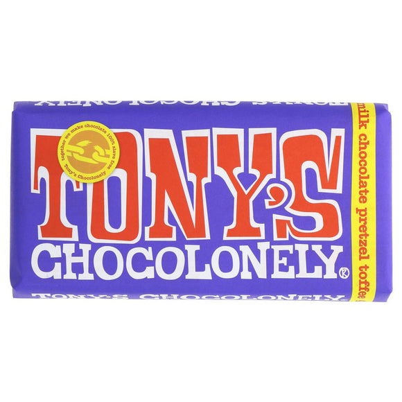 Tony's Chocolonely Dark Milk Chocolate Pretzel + Toffee